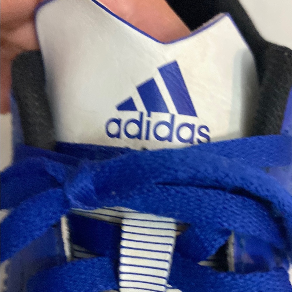 Adidas kids Blue/white unisex lace up Soccer Cleats size 3.5 - Picture 6 of 9